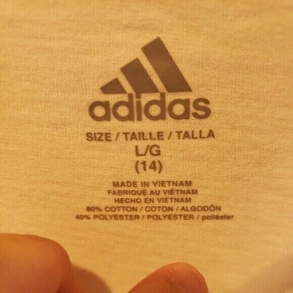 Adidas Girls White Long Sleeve Top Ombre Logo 14 - Picture 5 of 6